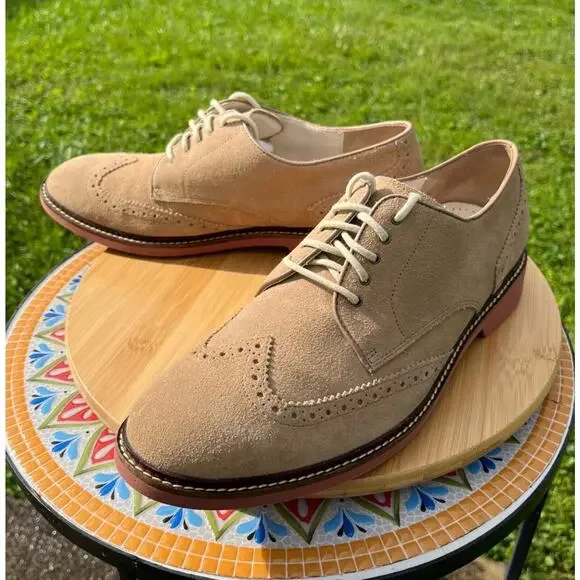 Cole Haan | Shoes | Cole Haan Mens Size 1m Tan Suede Wingtip  display picture 2
